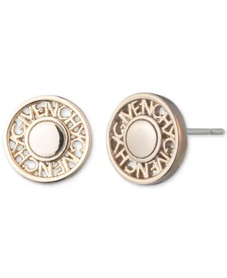 Givenchy Gold-Tone Logo Coin Button Stud Earrings