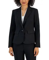 Le Suit Women's Notch-Collar Mid-Rise Straight-Leg Pantsuit