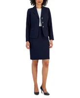 Le Suit Women's Notch-Collar Three-Button Skirt