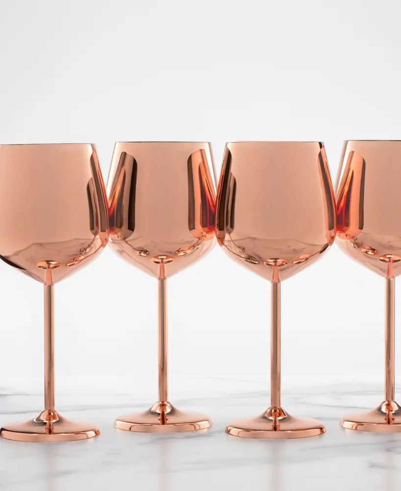 Cambridge Oz Copper Stainless Steel Wine Glasses