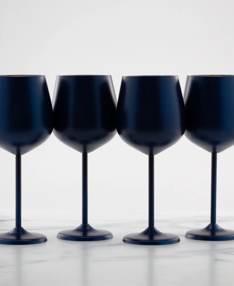 Cambridge Oz Navy Stainless Steel Wine Glasses