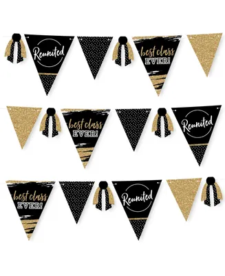 Reunited Diy School Class Reunion Party Garland Decoration Triangle Banner 30 Pc - Assorted Pre