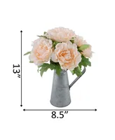 Flora Bunda 13" Tall Peony in Tin
