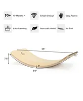 Costway Wooden Wobble Balance Board Kids 35'' Rocker Yoga Curvy Board Toy