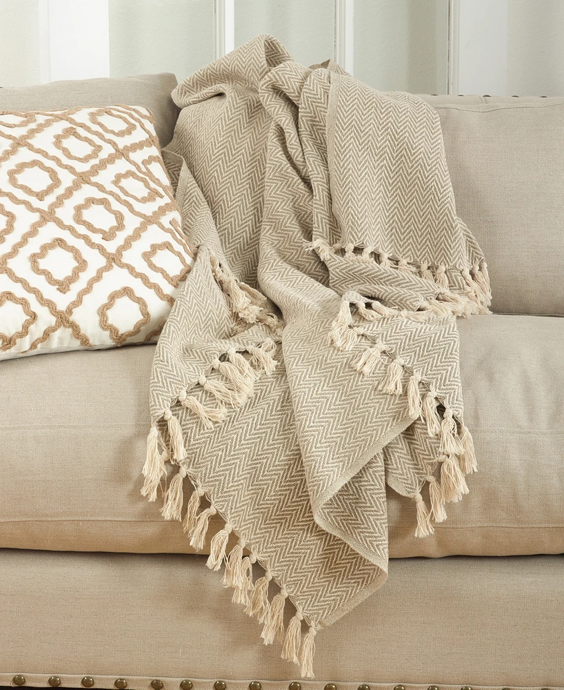 Saro Lifestyle Soft Chevron Throw, 50" x 60"