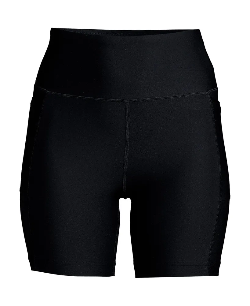 Lands' End Plus High Waisted 6 Bike Swim Shorts with Upf 50 Sun Protection