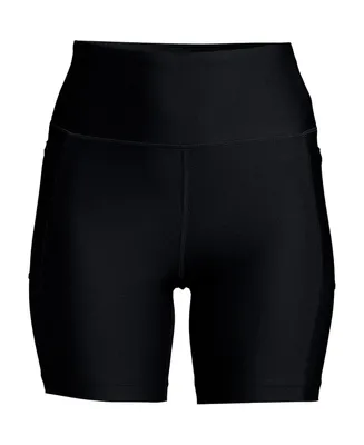 Lands' End Plus High Waisted 6" Bike Swim Shorts with Upf 50 Sun Protection