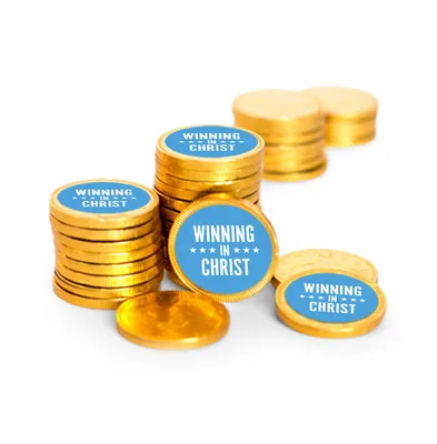 84ct Vacation Bible School Candy Religious Party Favors Chocolate Coins Church Items (84 Count) - Gold Foil - By Just Candy