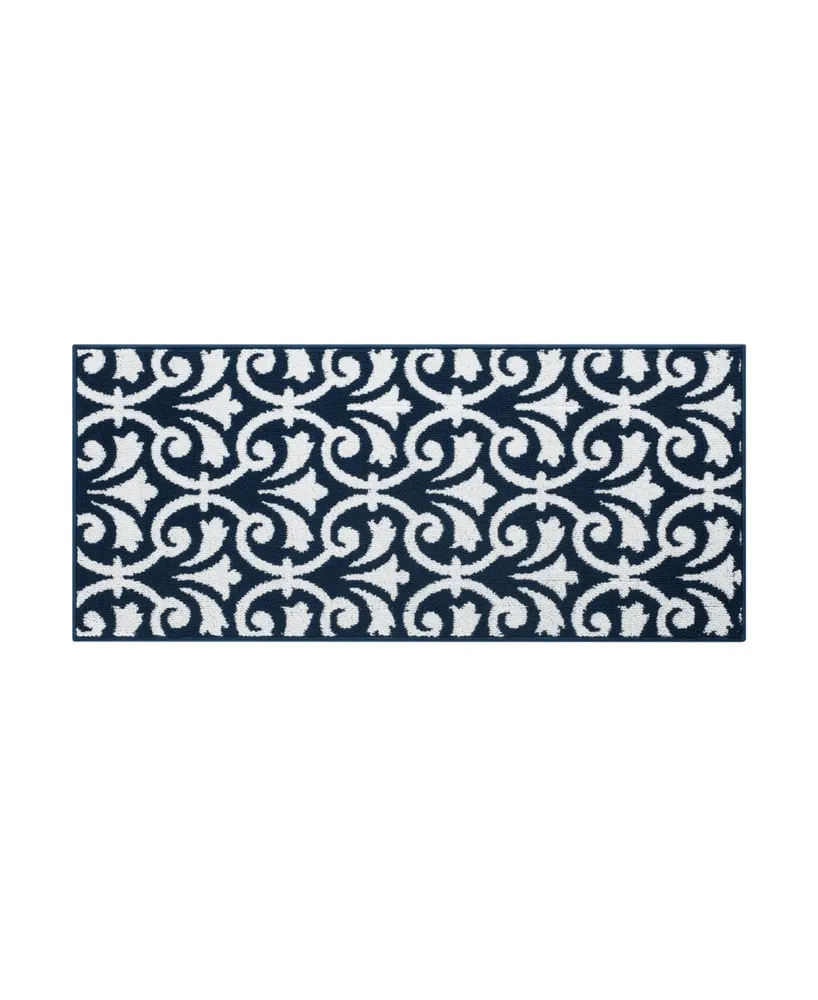 Jean Pierre Karb Floral Scroll Tufted- Machine Washable Runner Rug