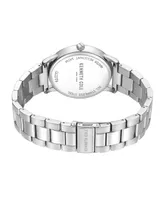 Kenneth Cole New York Men's Quartz Genuine Diamond Accents Silver-Tone Stainless Steel Watch 42mm