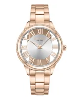 Kenneth Cole New York Women's Quartz Transparency Rose Gold-Tone Stainless Steel Watch 36mm