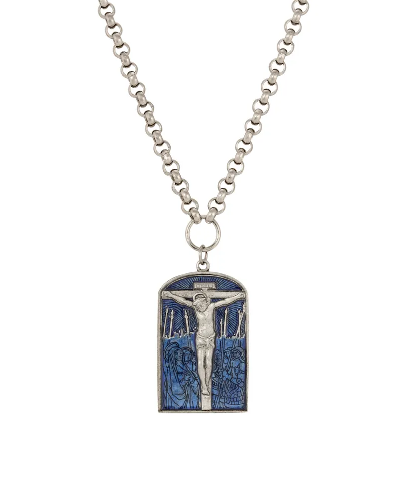 Symbols of Faith Enamel Crucifix Necklace