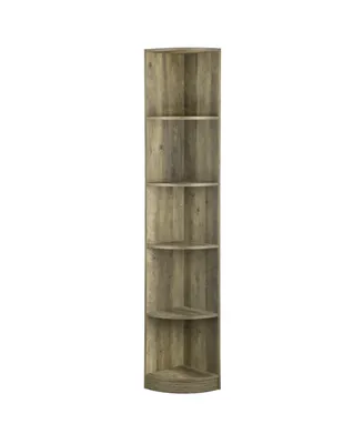 Fc Design 5 Tier Corner Bookcase Wooden Display Shelf Storage Rack Multipurpose Shelving Unit