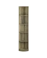 Fc Design 5 Tier Corner Bookcase Wooden Display Shelf Storage Rack Multipurpose Shelving Unit