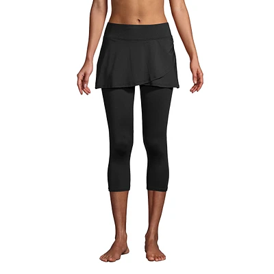 Lands' End Women's High Waisted Modest Swim Leggings with Upf 50 Sun Protection