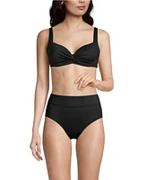 Lands' End Women's Twist Front Underwire Bikini Swimsuit Top Adjustable Straps
