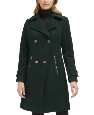 Guess Women's Double-Breasted Wool Blend Cutaway Coat