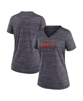 Women's Nike Black San Francisco Giants Authentic Collection Velocity Practice Performance V-Neck T-shirt