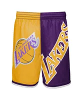 Big Boys and Girls Mitchell & Ness Gold, Purple Los Angeles Lakers Hardwood Classics Face 5.0 Shorts