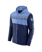 Men's Fanatics Navy, Light Blue Memphis Grizzlies Skyhook Colorblock Full-Zip Hoodie