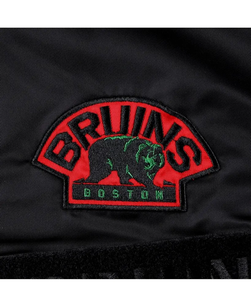 Men's Starter x Ty Mopkins Black Boston Bruins History Month Varsity Full zip Jacket