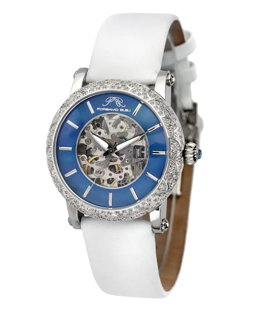 Porsamo Bleu Women's Liza Automatic Satin Covered Leather Band Watch 692ALIL