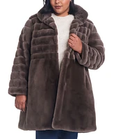 Jones New York Women's Plus Size Faux-Fur Coat