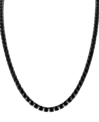 Bulova Men's Icon Black Spinel (1/10 ct. t.w.) Tennis 22" Necklace in Black-Plated Sterling Silver
