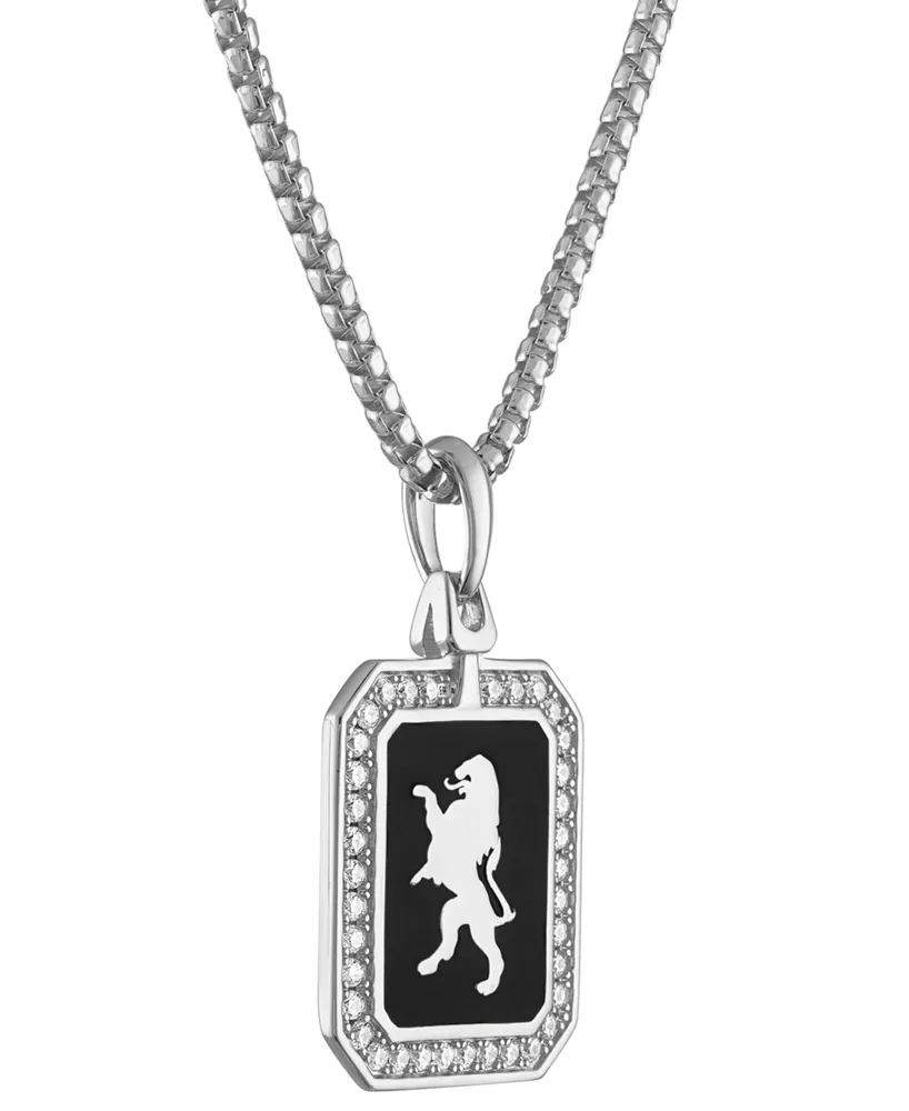 Bulova Men's Crest of Bohemia Diamond (1/2 ct. t.w.) Pendant Necklace in Sterling Silver, 24" + 2" extender