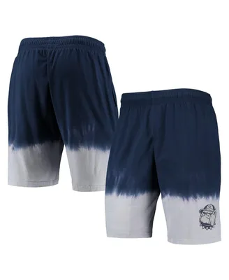 Men's Mitchell & Ness Navy, Gray Georgetown Hoyas Tie-Dye Shorts