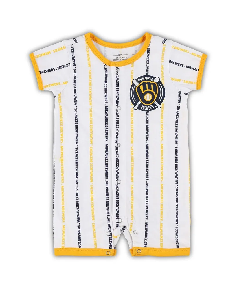 Newborn & Infant White San Diego Padres Ball Hitter Romper