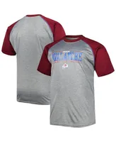 Men's Heather Gray Colorado Avalanche Big and Tall Logo Raglan T-shirt