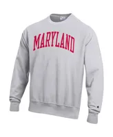 Men's Champion Heathered Gray Maryland Terrapins Arch Reverse Weave Pullover Sweatshirt