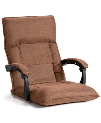 Costway 14-Position Floor Chair Lazy Sofa Adjustable Back Headrest Waist