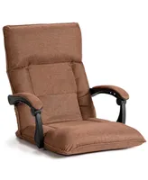 14-Position Floor Chair Lazy Sofa Adjustable Back Headrest Waist