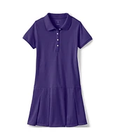 Lands' End Big Girls Plus School Uniform Short Sleeve Mesh Polo Dress at the Knee