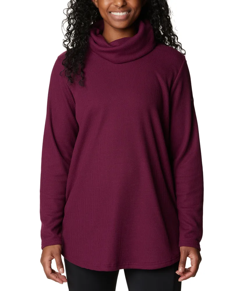 Columbia Women's Holly Hideaway Waffle Cowl-Neck Pullover Top