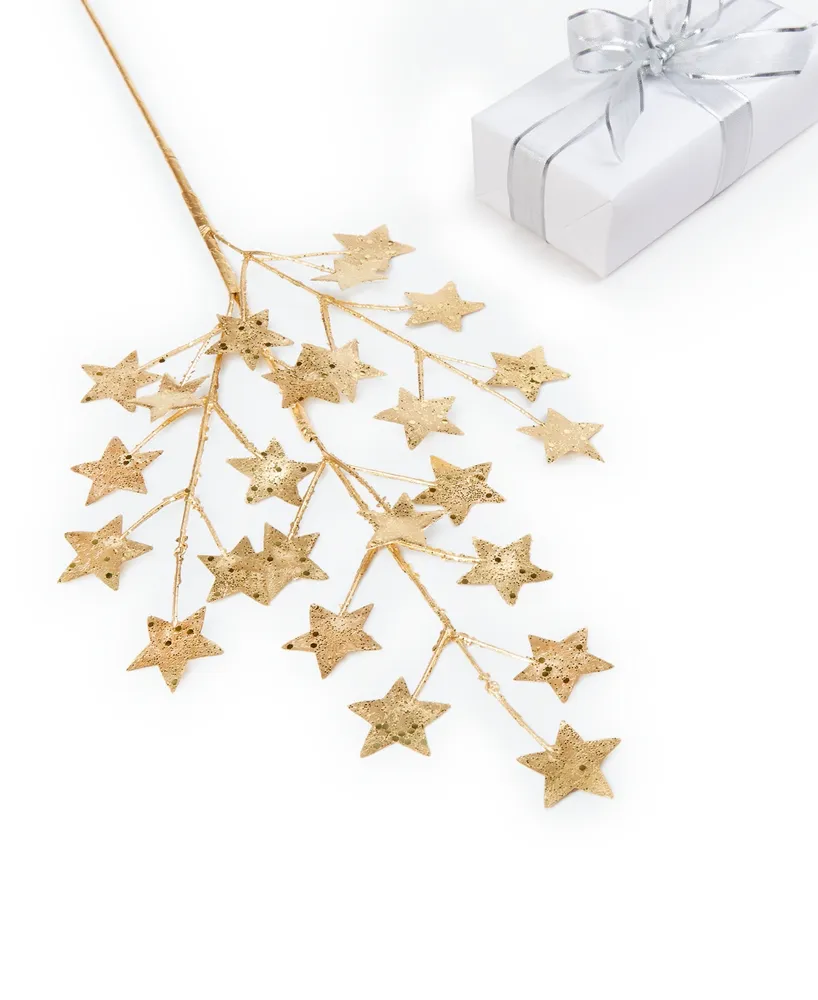 Holiday Lane Shimmer and Light Glittered Star Pick, Created for Macy's