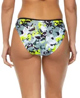 Reebok Women's Printed Contrast-Trim Hipster Bikini Bottoms