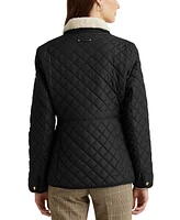 Lauren Ralph Women's Faux-Sherpa-Collar Quilted Coat