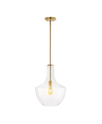 Watts 13.25" 1-Light Mid-Century Modern Iron, Glass Led Pendant