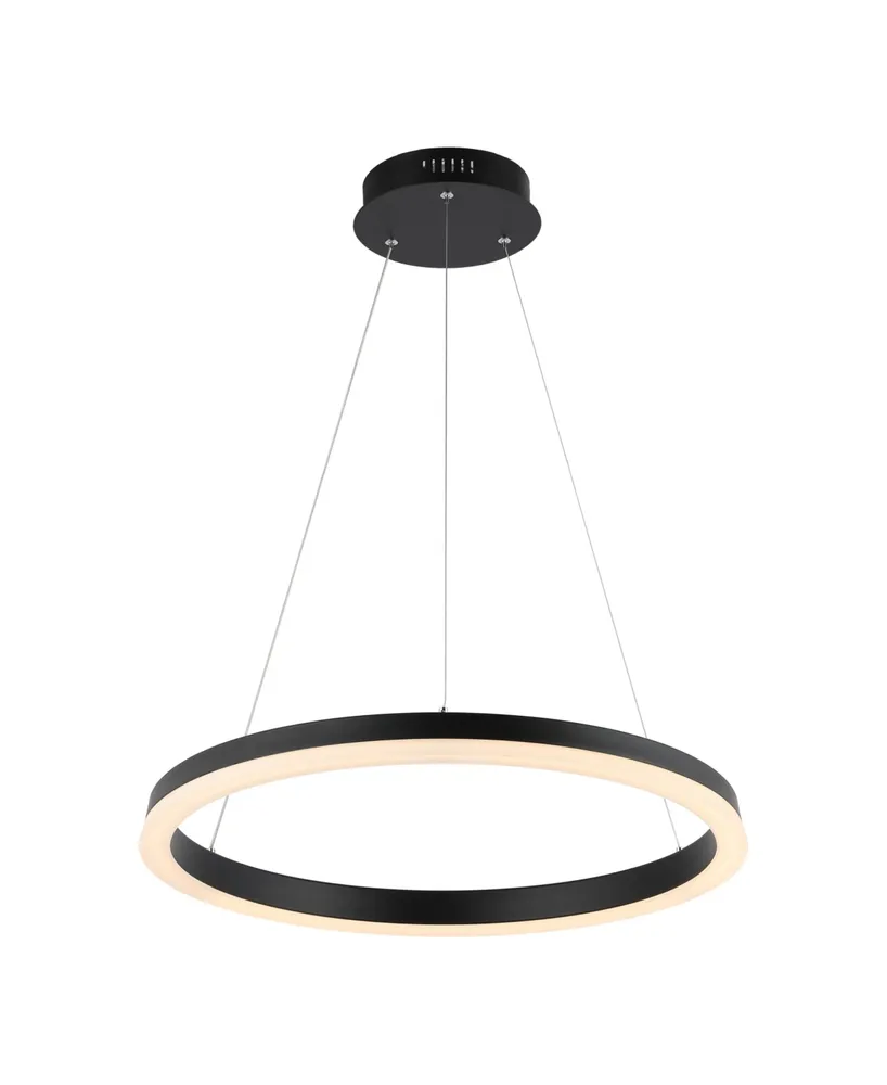 Baxter 23.5" 1-Light Modern Contemporary Aluminum Integrated Led Hoop Pendant