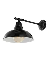 Wallace 12.25" 1-Light Farmhouse Industrial Indoor, Outdoor Iron Led Victorian Arm Sconce