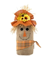 Glitzhome 23.25" H Fall Linen Scarecrow Doorstop Porch Decor
