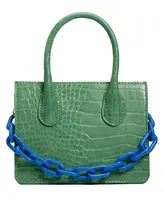 Like Dreams Kenzie Chain Croc Faux Leather Mini Crossbody Bag