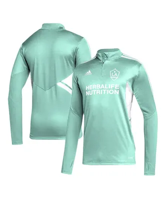 Men's adidas Mint La Galaxy Quarter-Zip Aeroready Training Top