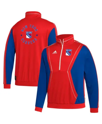 Men's adidas Red New York Rangers Team Classics Half-Zip Jacket