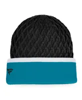 Men's Fanatics Teal, Black San Jose Sharks Iconic Striped Cuffed Knit Hat