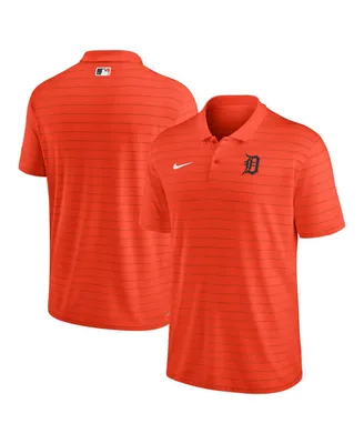 Men's Nike Orange Detroit Tigers Authentic Collection Victory Striped Performance Polo Shirt