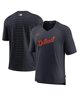 Men's Nike Navy Detroit Tigers Authentic Collection Pregame Raglan Performance V-Neck T-shirt